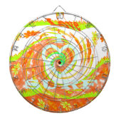 I Love Surf:美しいフローラとクール文字 ダーツボード (正面)