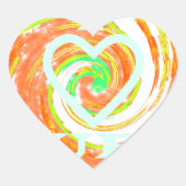 I Love Surf:美しいフローラとクール文字 ハートシール (正面)