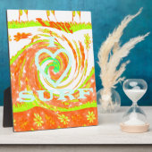 I Love Surf:美しいフローラとクール文字 フォトプラーク (側面)