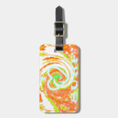 I Love Surf:美しいフローラとクール文字 ラゲッジタグ (正面縦)