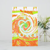 I Love Surf：美しいフローラとクール文字 便箋 (スタンド正面)