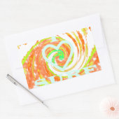 I Love Surf:美しいフローラとクール文字 長方形シール (封筒)