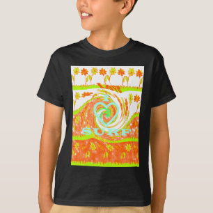 I Love Surf:美しいフローラとクール文字 Tシャツ