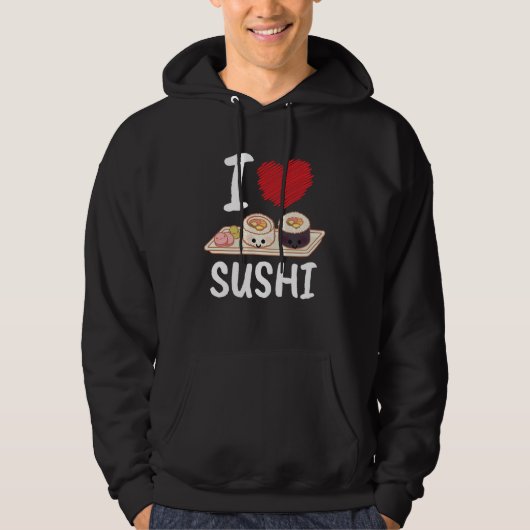 I Love Sushi Japanかわいい パーカ (正面)