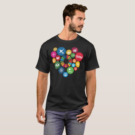 I Love Sustainable Development Goals SDGs 2030 Ess Tシャツ (正面フル)