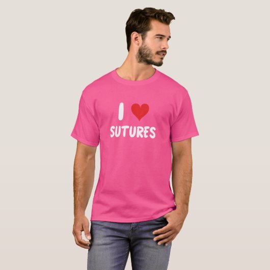 I Love Sutures – 医師ナース外科医の手術ER H Tシャツ (正面フル)