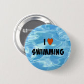 I Love Swimming--Inviting Blue Water  缶バッジ (正面&裏面)