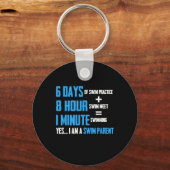 I Love Swimming - Swim Parentデザイン キーホルダー (正面)