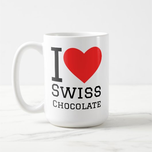I love Swiss chocolate コーヒーマグカップ (左)