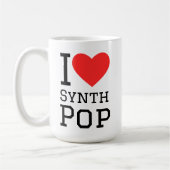 I love synth pop square sticker コーヒーマグカップ (左)