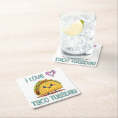 I Love Taco Tuesday スクエアペーパーコースター (インサイチュ)