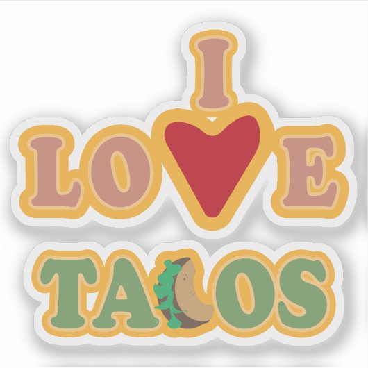i love tacos fun シール (正面)