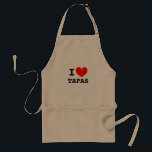 I love tapas food | Funny aprons for men and women スタンダードエプロン<br><div class="desc">I love tapas food. Funny kitchen aprons for men and women. Personalizable I love template design. BBQ cooking aprons in Yellow,  Beige and White. Cute Birthday gift idea for chef cook or dinner party. Spanish cuisine.</div>
