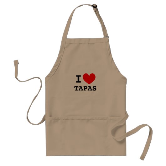 I love tapas food | Funny aprons for men and women スタンダードエプロン (正面)