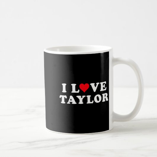 I Love Taylor Matching Girlfriend & Boyfriend コーヒーマグカップ (右)
