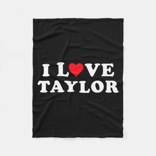 I Love Taylor Matching Girlfriend &amp; Boyfriend  フリースブランケット (正面)