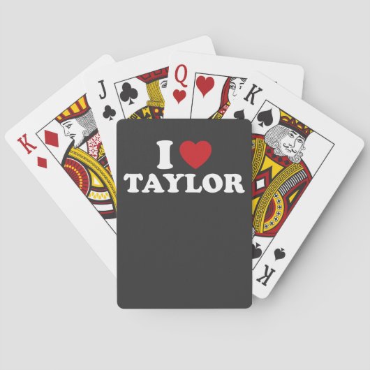 I Love Taylor Name I Groovyハート トランプ (裏面)