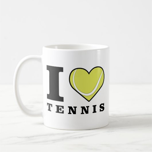I Love Tennis コーヒーマグカップ (左)