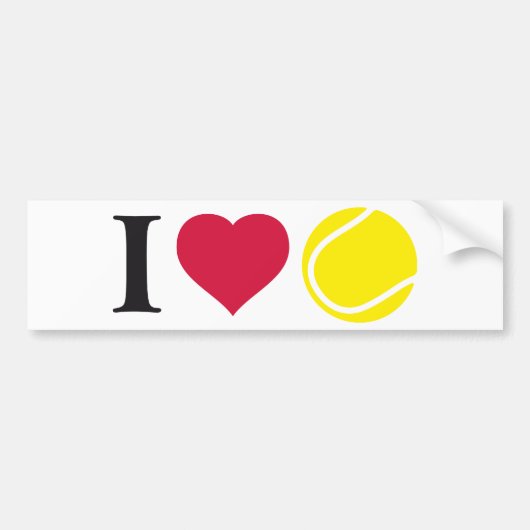 i love tennis バンパーステッカー (正面)