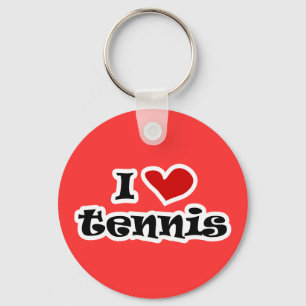 I love tennis gifts and t shirts with heart design キーホルダー