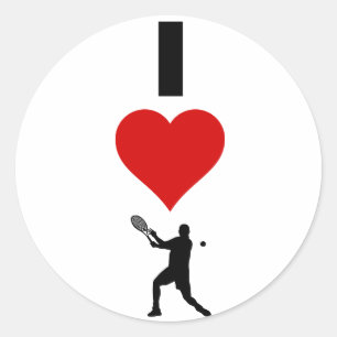 I Love Tennis Vertical (男性) ラウンドシール
