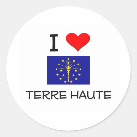 I Love TERRE HAUTE Indiana ラウンドシール (正面)