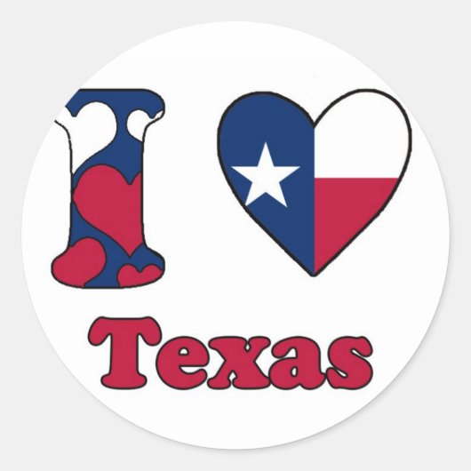 I love Texas ラウンドシール (正面)