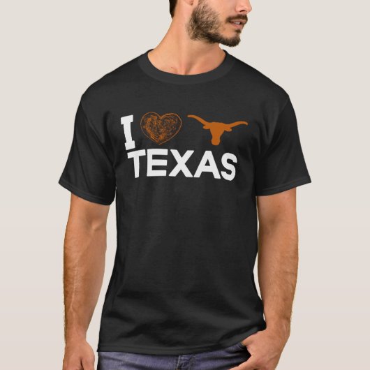 I Love Texas Cattle Horn Tシャツ (正面)