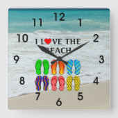 I Love the Beach,  スクエア壁時計 (正面)