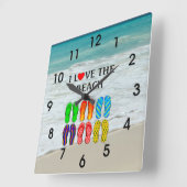 I Love the Beach,  スクエア壁時計 (傾斜)