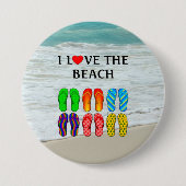 I Love the Beach 缶バッジ (正面)