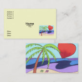 I Love the Business Card Template(ビーチ名刺テンプレートが大好き) 名刺 (正面/裏面)