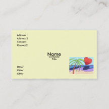 I Love the Business Card Template(ビーチ名刺テンプレートが大好き)