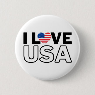I LOVE THE USA - For real Americans! 缶バッジ