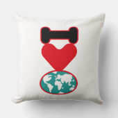 I LOVE THE WORLD BY MASANSER PIXELAT クッション (正面)