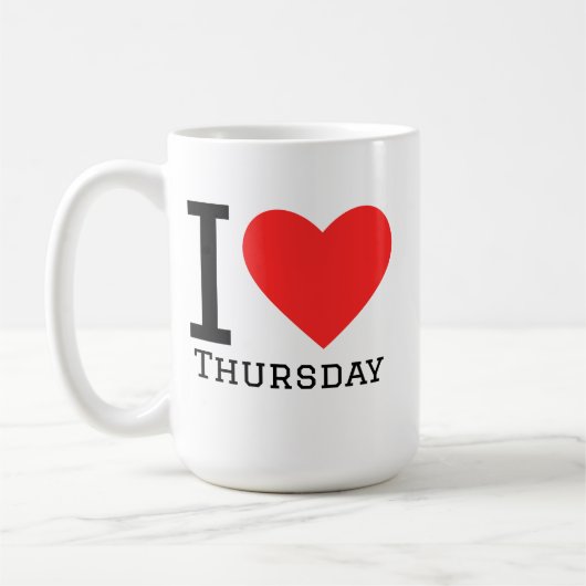 I love Thursday Square Sticker コーヒーマグカップ (左)