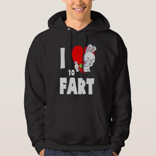 I Love To Fart Youth  Farter  Adult Bunny Rabbit パーカ (正面)