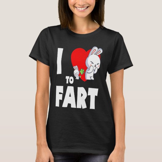 I Love To Fart Youth  Farter  Adult Bunny Rabbit Tシャツ (正面)