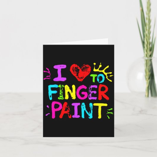 I Love To Finger Paint Couple Funny Valentine Day  カード (正面)