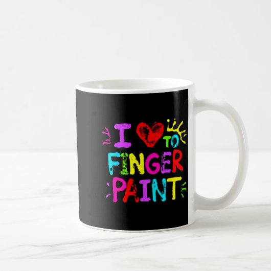 I Love To Finger Paint Couple Funny Valentine Day  コーヒーマグカップ (右)