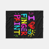 I Love To Finger Paint Couple Funny Valentine Day  フリースブランケット (正面(横))