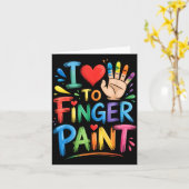 I Love To Finger Paint Couples Art Teacher Finger  カード (黄色い花)