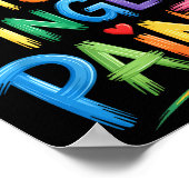 I Love To Finger Paint Couples Art Teacher Finger  ポスター (角)