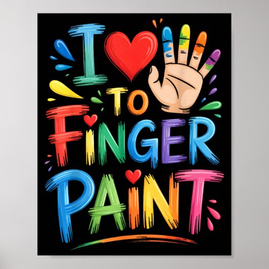 I Love To Finger Paint Couples Art Teacher Finger  ポスター (正面)