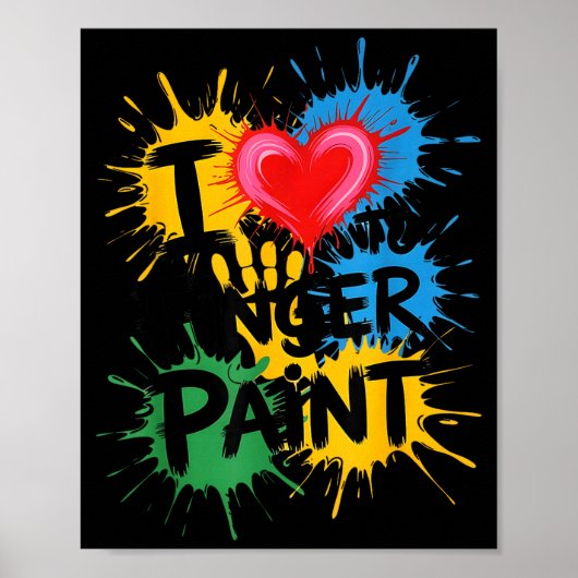 I Love To Finger Paint Couples Art Teacher Finger  ポスター (正面)