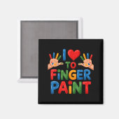 I Love To Finger Paint Couples Art Teacher Finger  マグネット (正面/裏面)