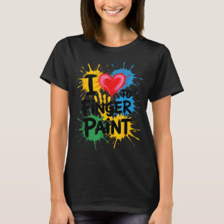 I Love To Finger Paint Couples Art Teacher Finger  Tシャツ