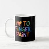 I Love To Finger Paint I'm Paint Couple Valentine コーヒーマグカップ (左)