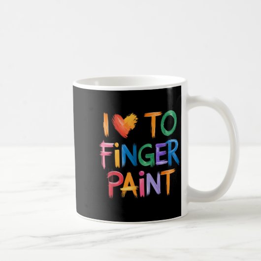 I Love To Finger Paint I'm Paint Couple Valentine コーヒーマグカップ (右)