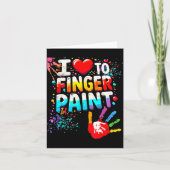 I Love To Finger Paint, I'm Paint Cute Valentines  カード (正面)